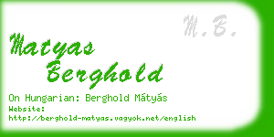 matyas berghold business card